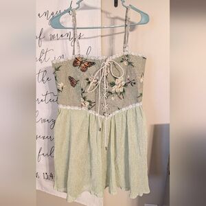 Green Cottage/Fairy-Core Dress by Cider